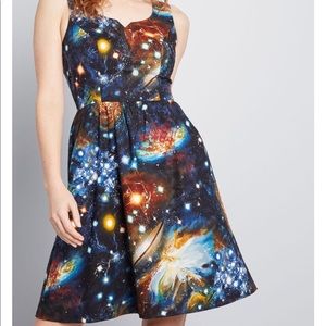 ModCloth Heart and Solar System A Line Dress